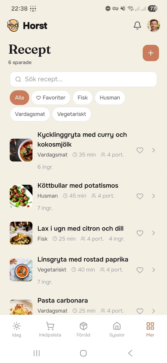 Recept i Horst-appen